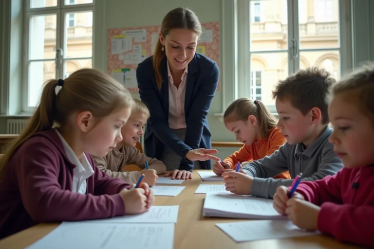 Enfants d école primaire à Versailles en classe