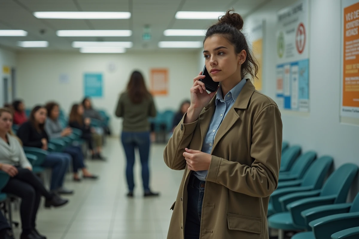 Jeune femme en tenue de travail dans un centre social