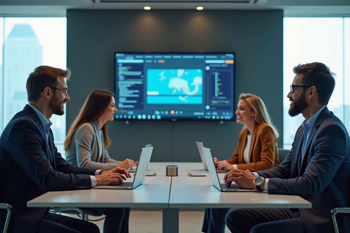 Groupe multiculturel en réunion d